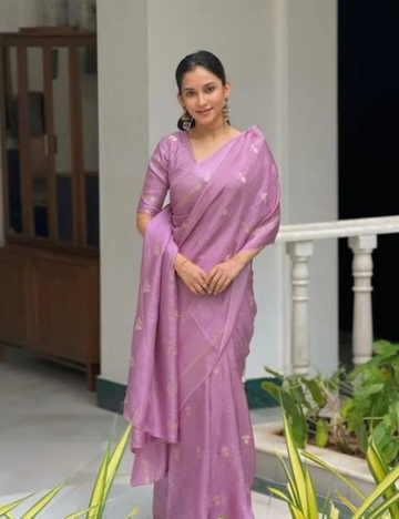 Pure Viscose Jute Khadi - Light Purple