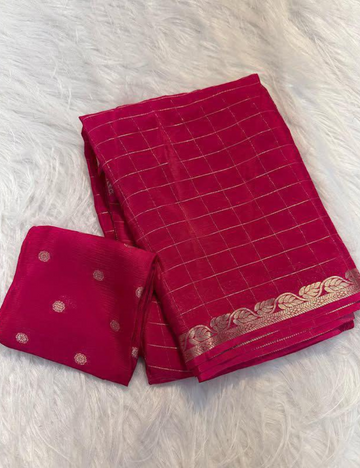 Pure Chinnon Viscose Checks - Pink