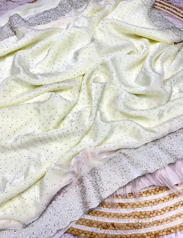 Space Silk with Jarkhan work - White