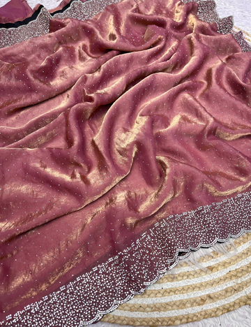 Space Silk with Jarkhan work - Orange