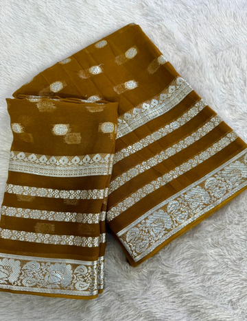 Pure Viscose Georgette - Light Brown