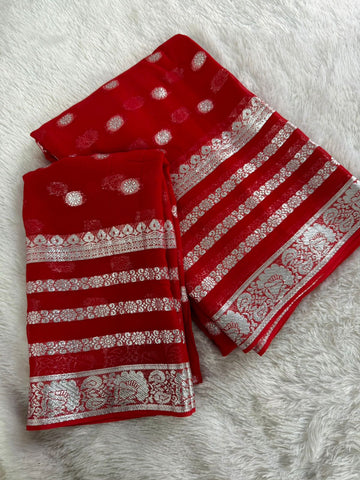 Pure Viscose Georgette - Red