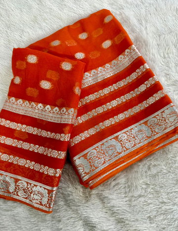 Pure Viscose Georgette - Orange