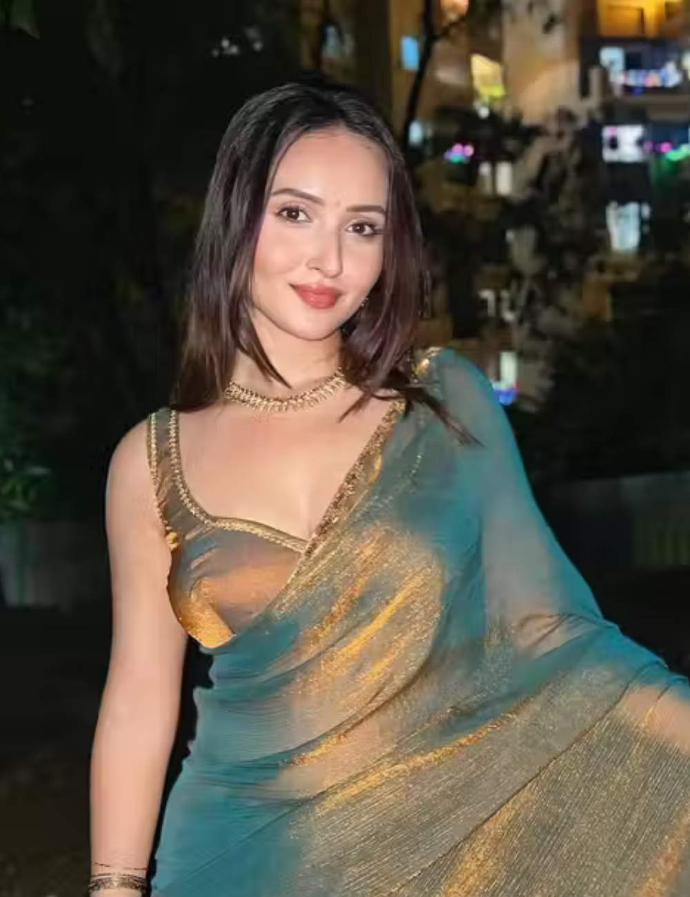 Space Silk Saree with Katdana work - Blue