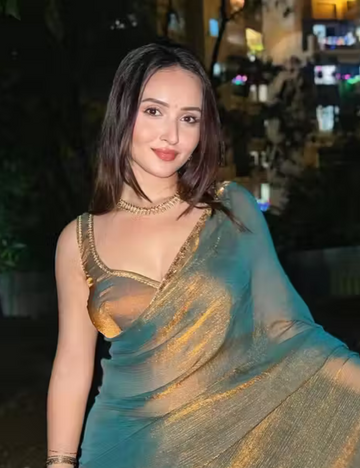 Space Silk Saree with Katdana work - Blue