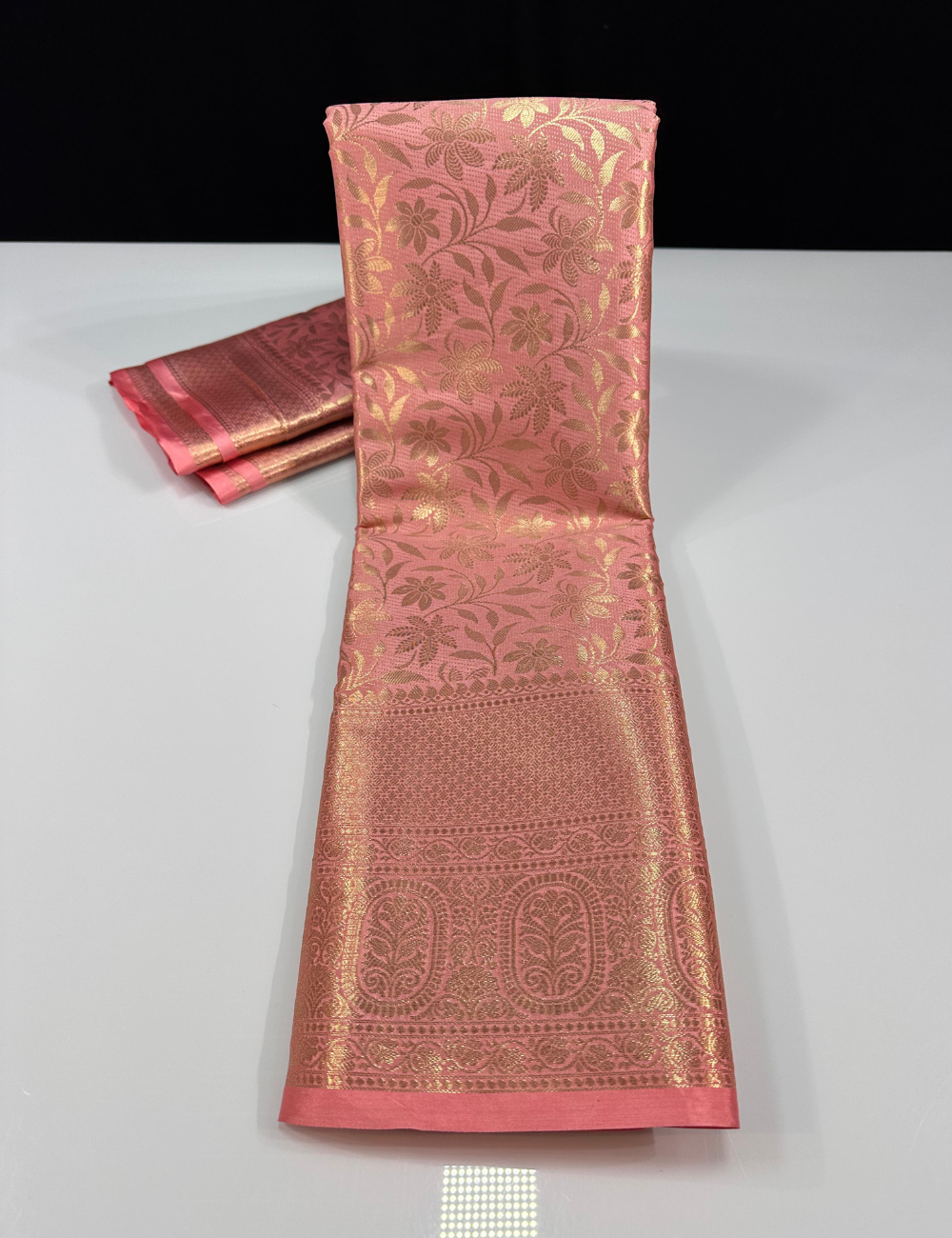 Kanchi Brocade Semi Silk Saree - Peach