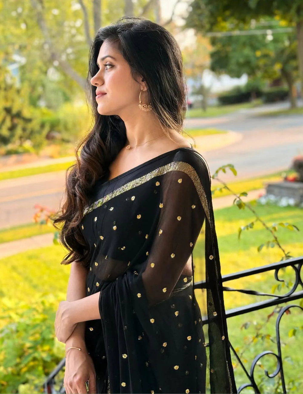 Pure Viscose Georgette Black Saree With Satin Border