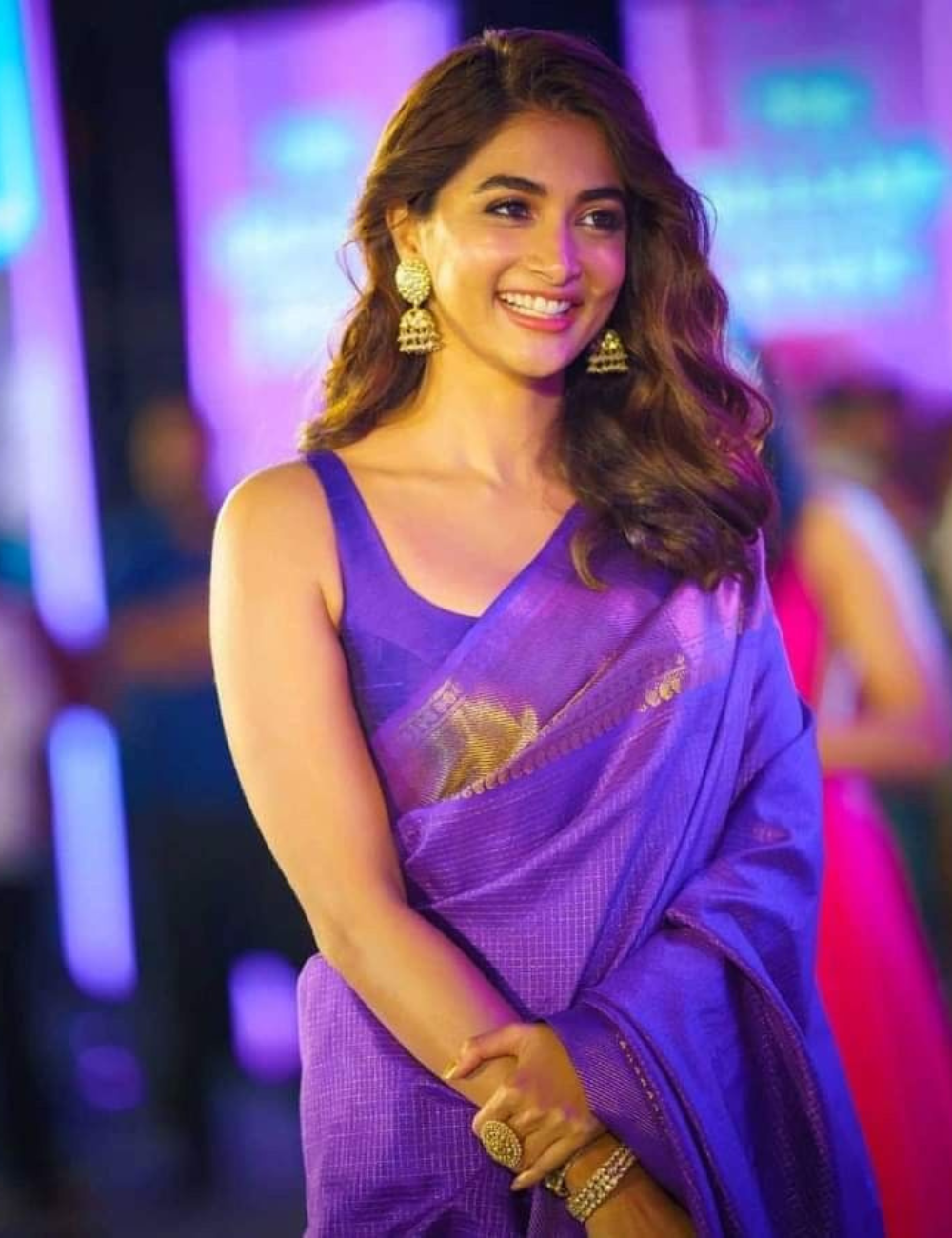 Pooja Hegde Inspired Banarasi Zari check Saree