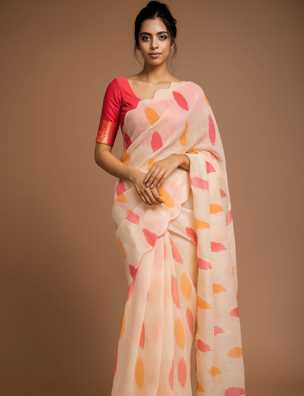 Soft Linen Cotton Multi Color Saree
