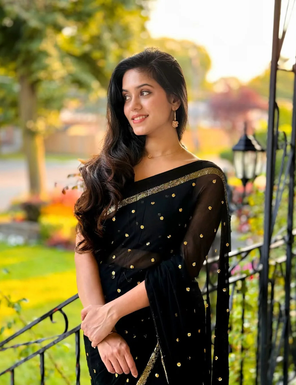 Pure Viscose Georgette Black Saree With Satin Border