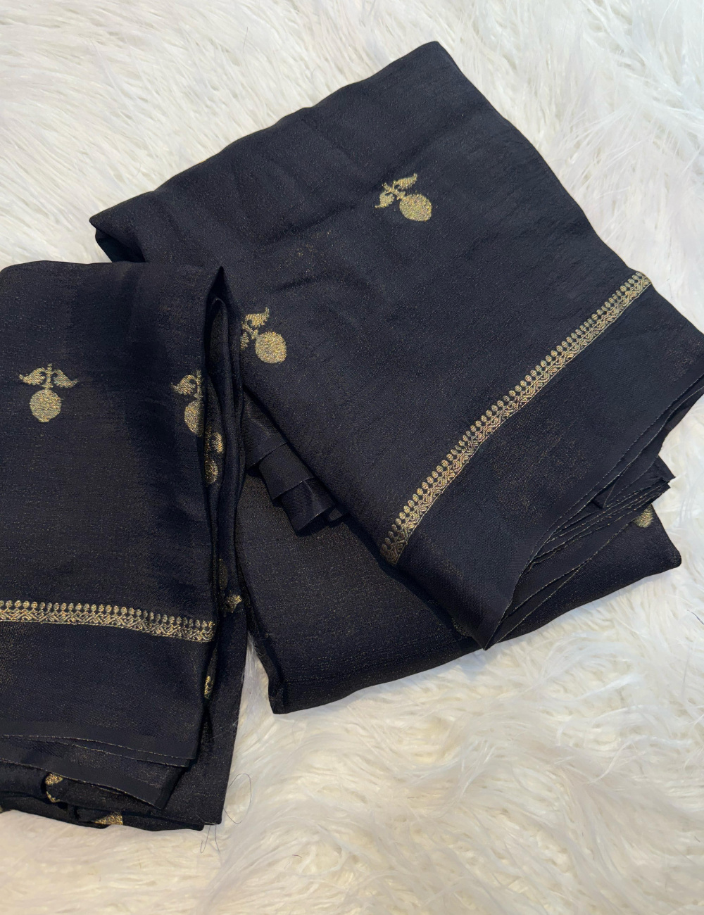 Pure Viscose Jute Khadi - Black