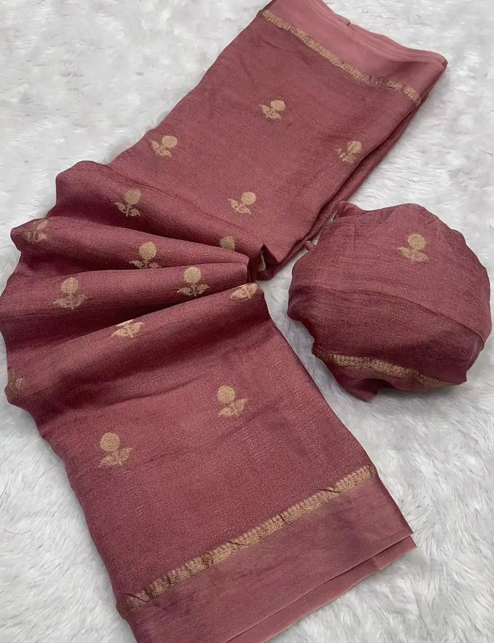 Pure Viscose Jute Khadi - Pink
