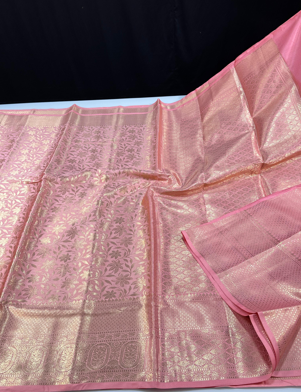 Kanchi Brocade Semi Silk Saree - Peach