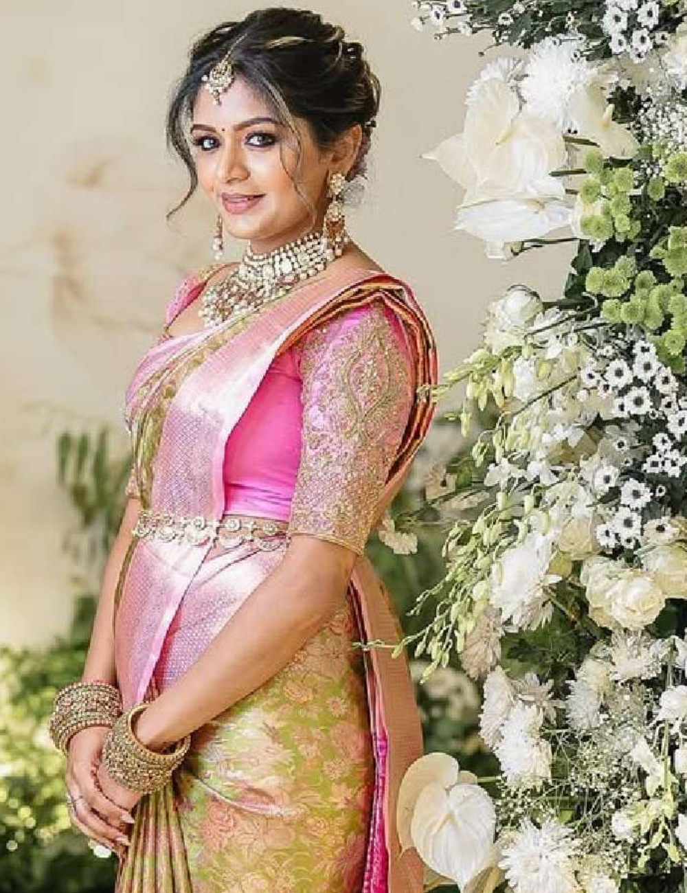 Aditi Shankar Inspired Katan Semi Silk Saree