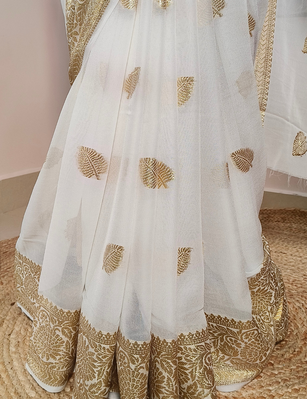 Pure Viscose Georgette - White