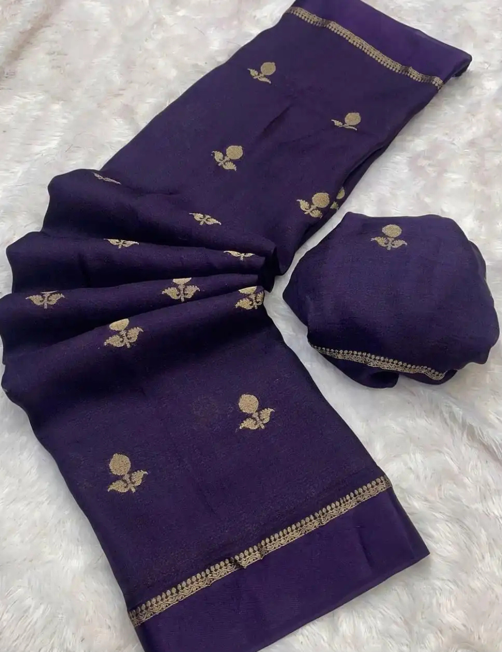 Pure Viscose Jute Khadi - Purple