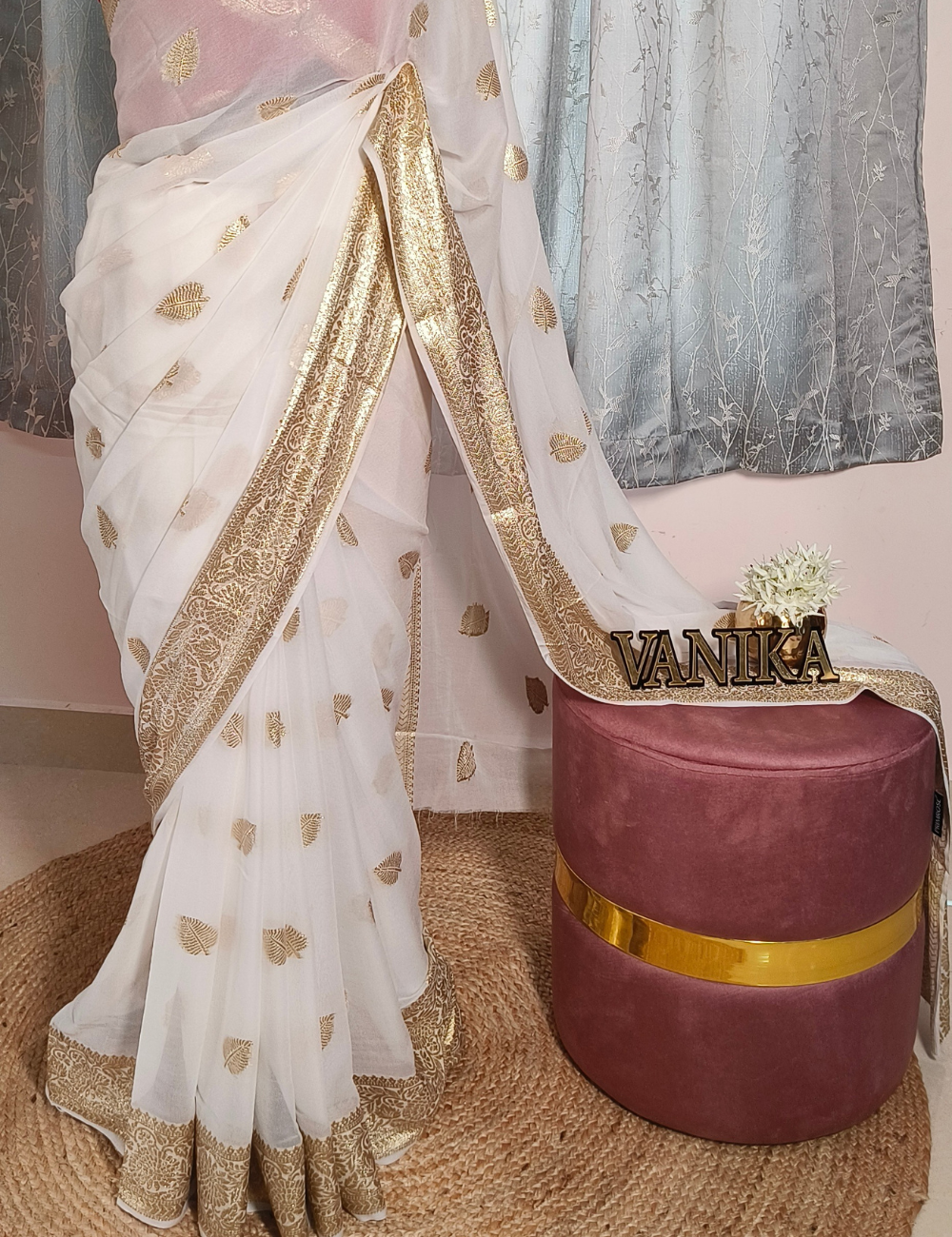 Pure Viscose Georgette - White