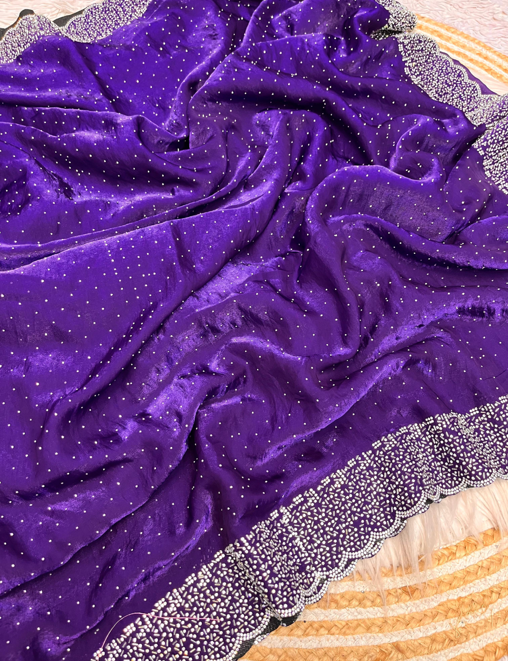Space Silk with Jarkhan work  -  Purple