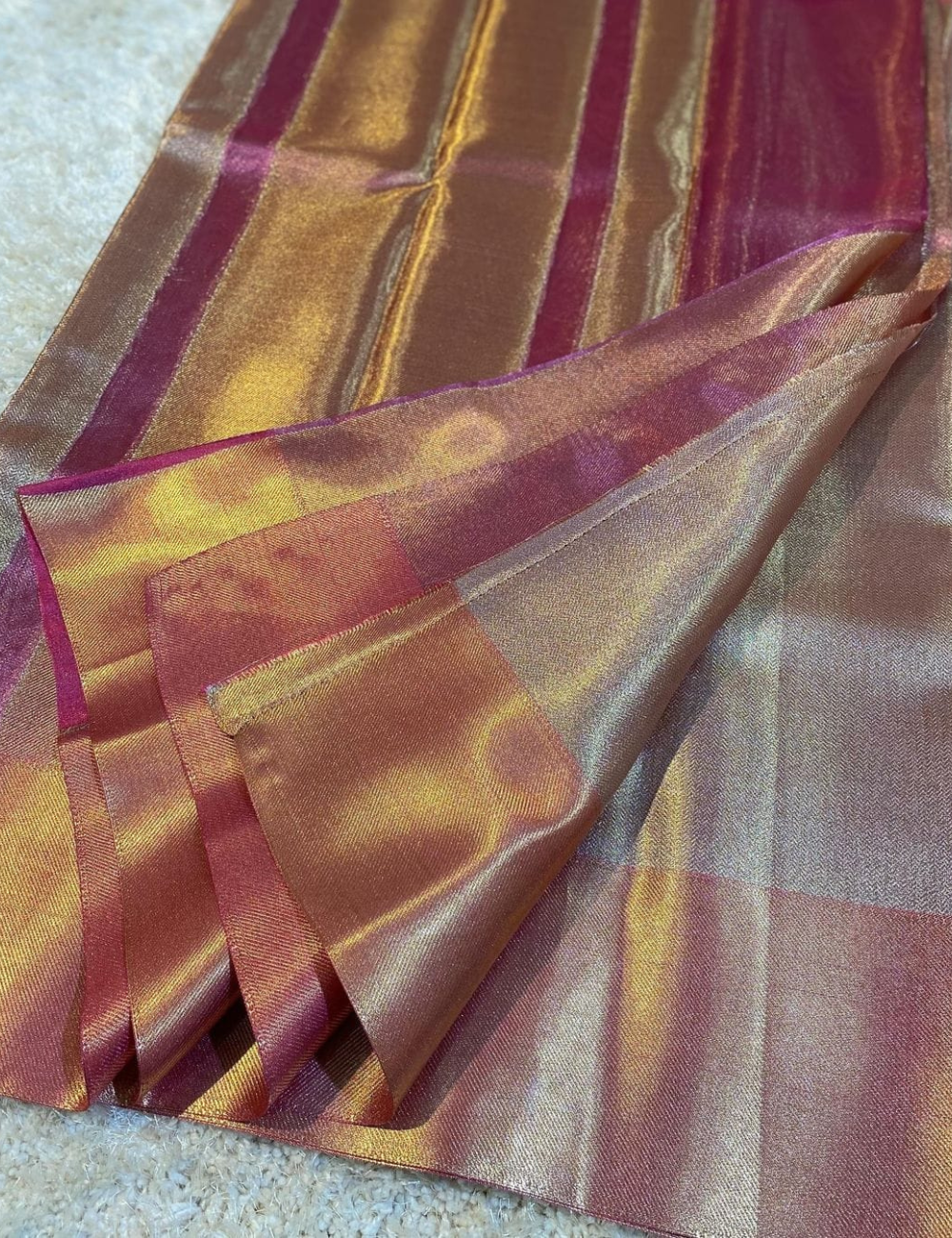 Jyothika Inspired Premium Katan Tissue Silk Saree