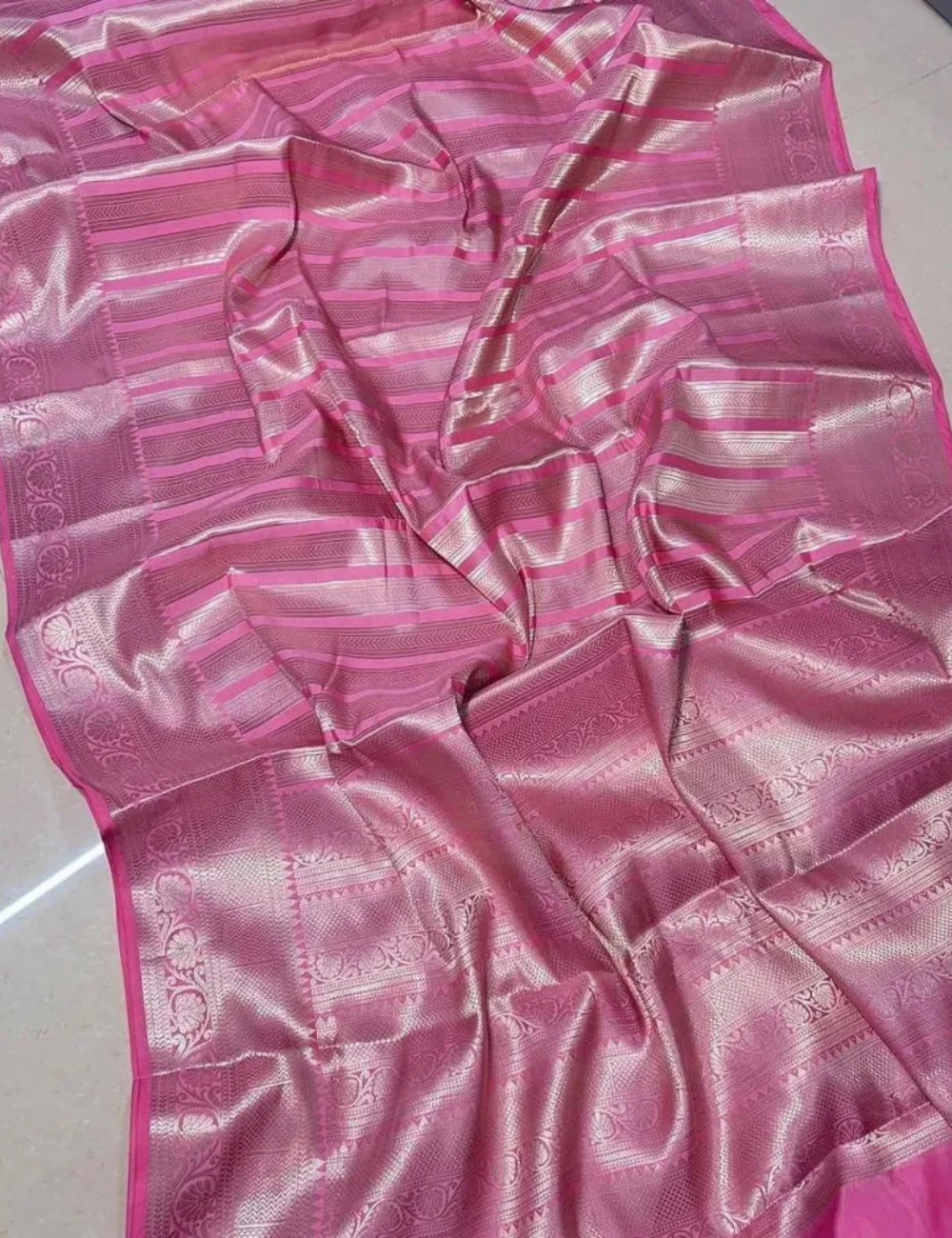 Sree Leela Inspired Banarasi Tissue Silk Saree