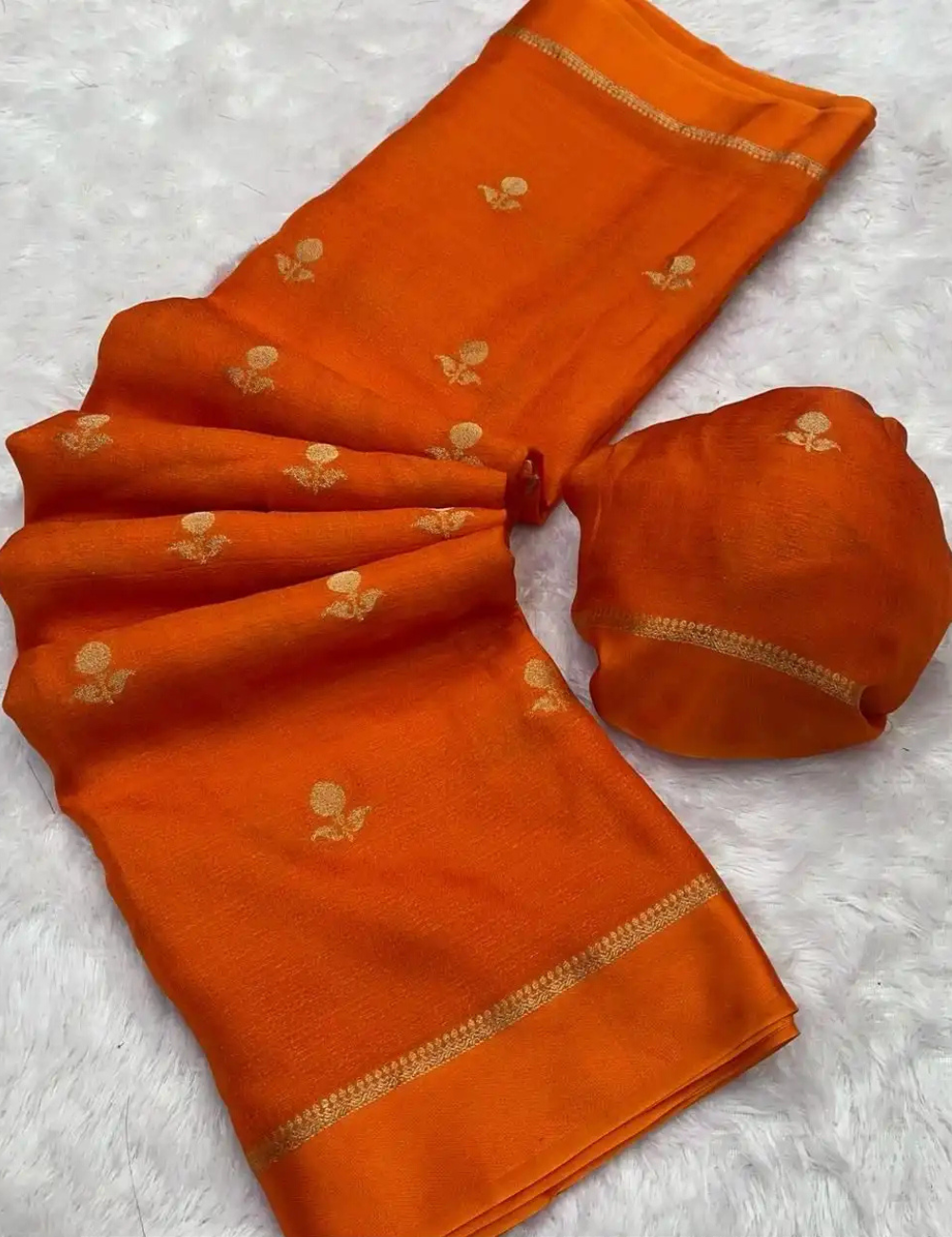 Pure Viscose Jute Khadi - Rust