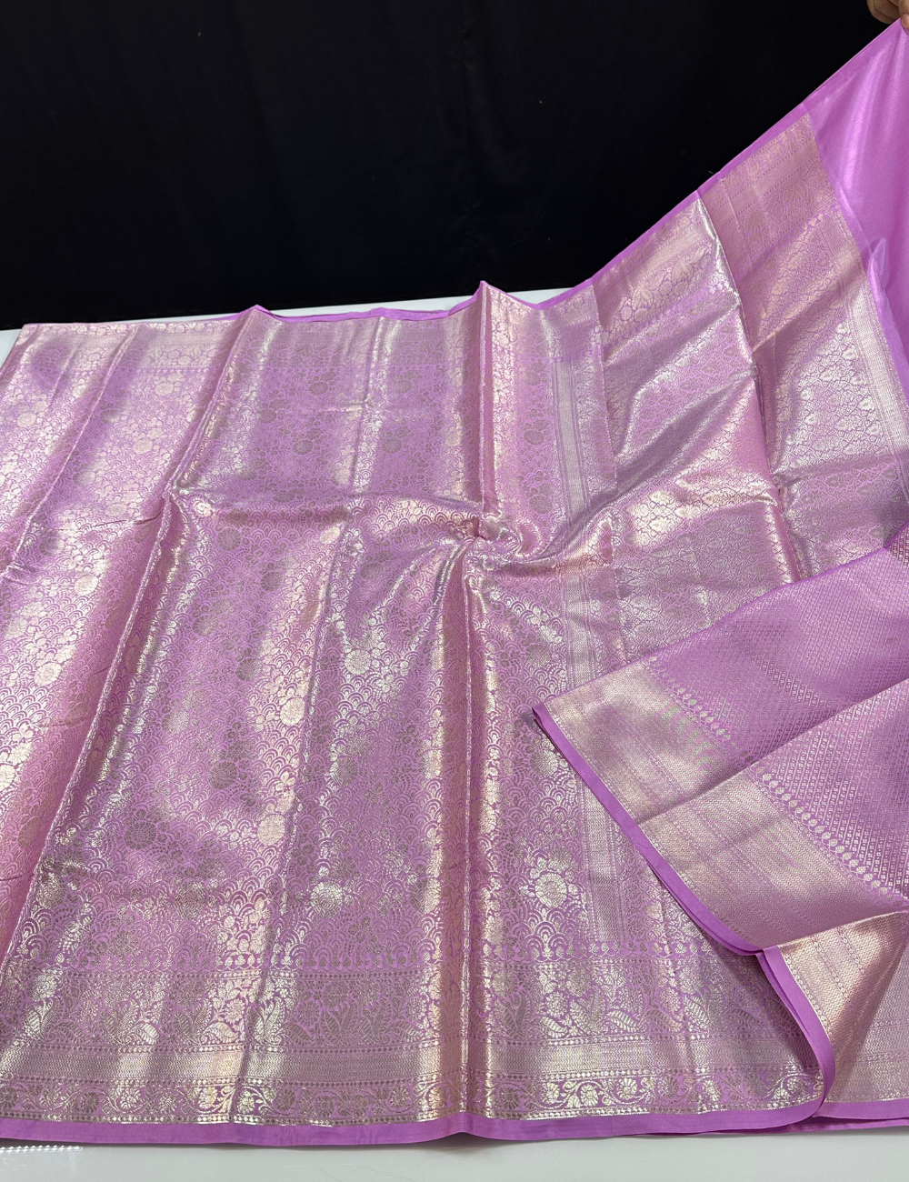 Kanchi Brocade Semi Silk Saree - Purple