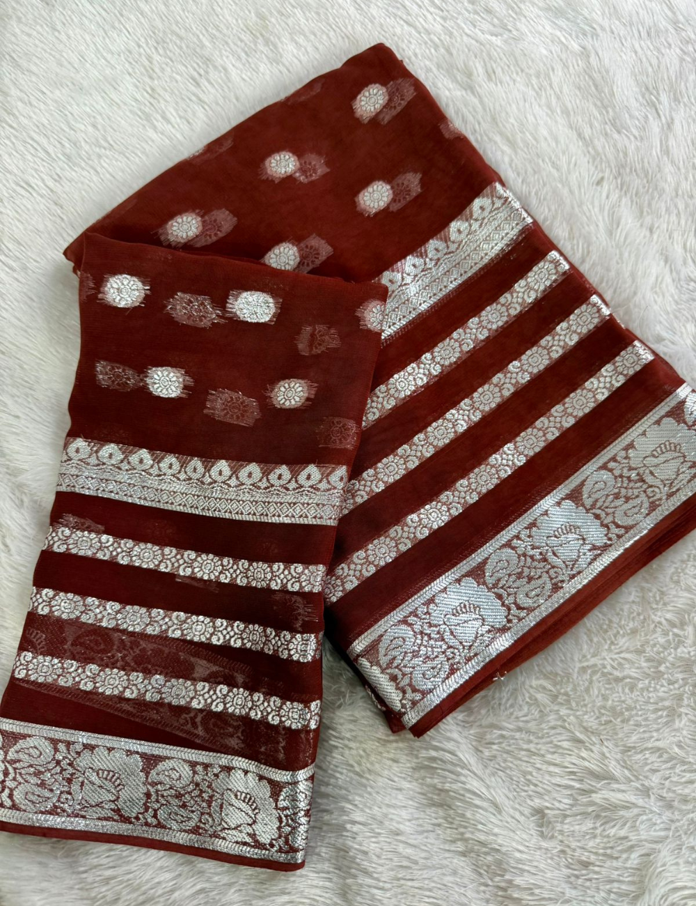 Pure Viscose Georgette - Maroonish Brown