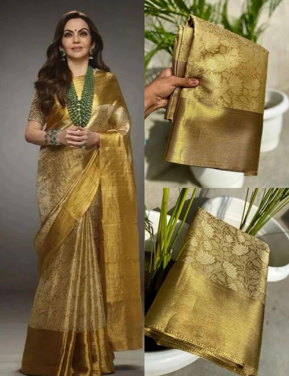 Nita Ambani Inspired Banarasi Tissue Silk Saree