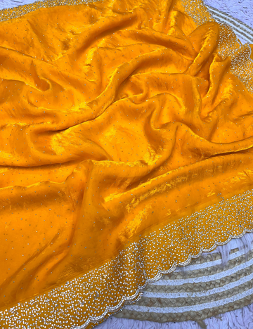 Space Silk with Jarkhan work - Yellow