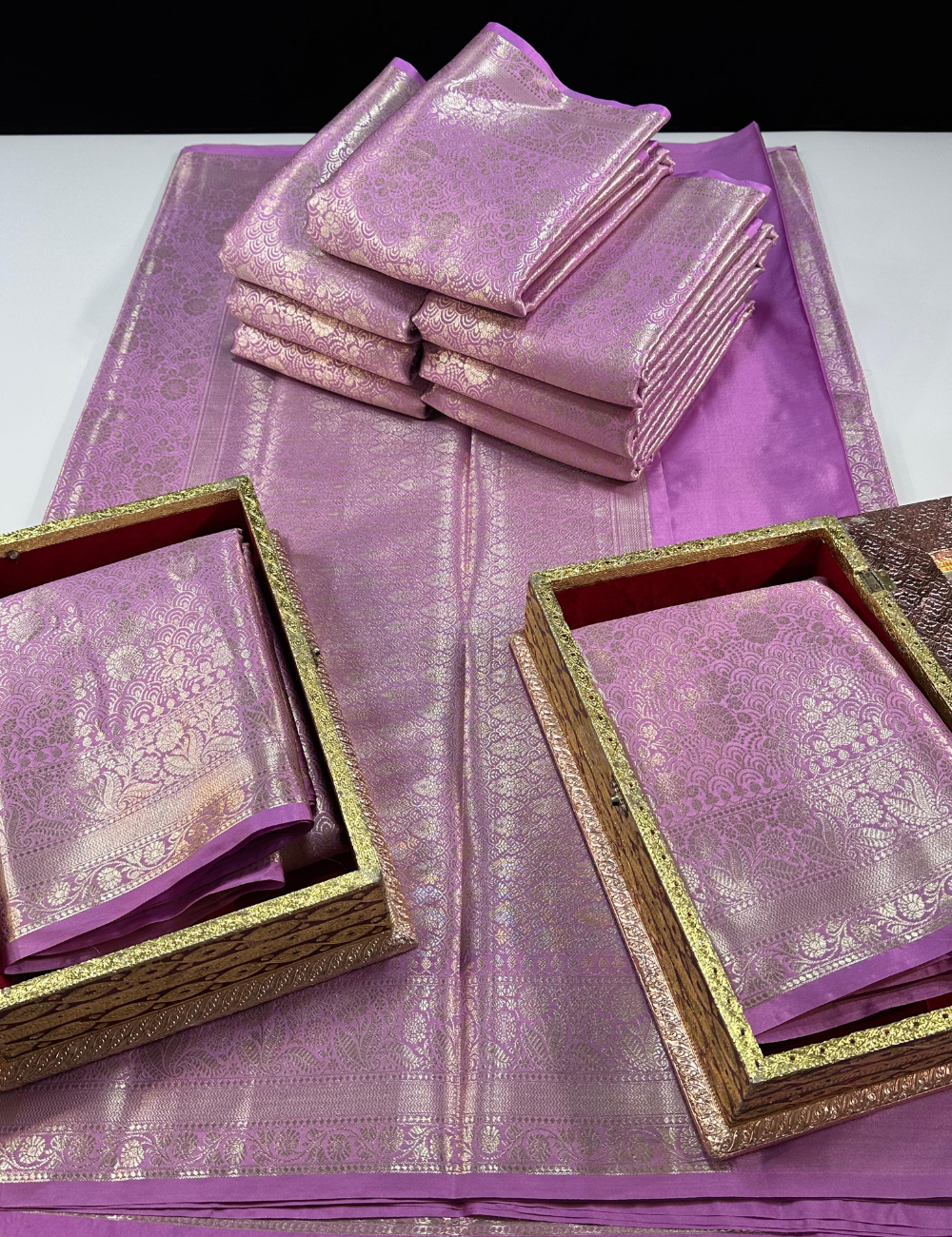 Kanchi Brocade Semi Silk Saree - Purple