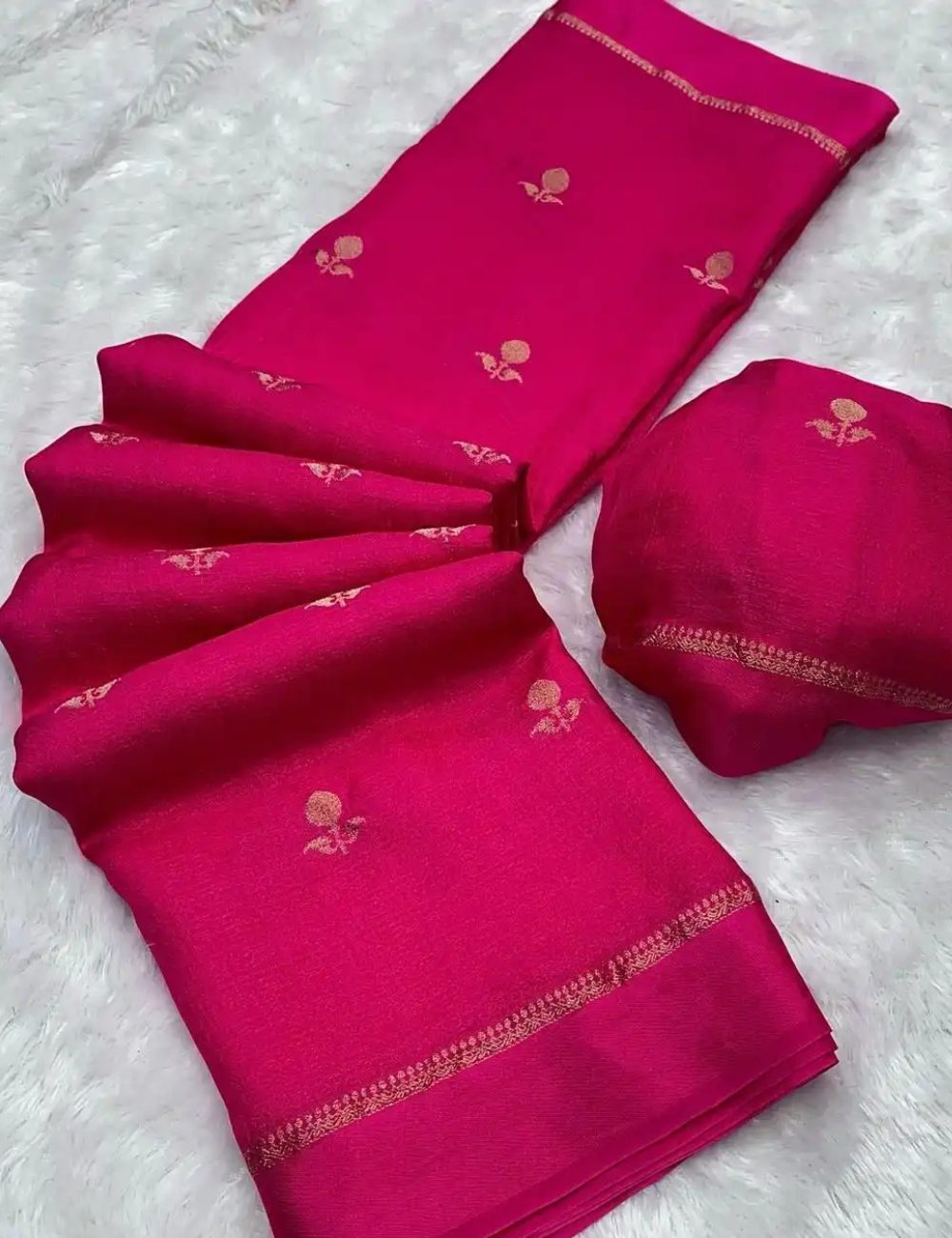Pure Viscose Jute Khadi - Pink