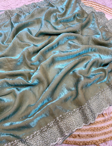 Space Silk with Jarkhan work - Blue