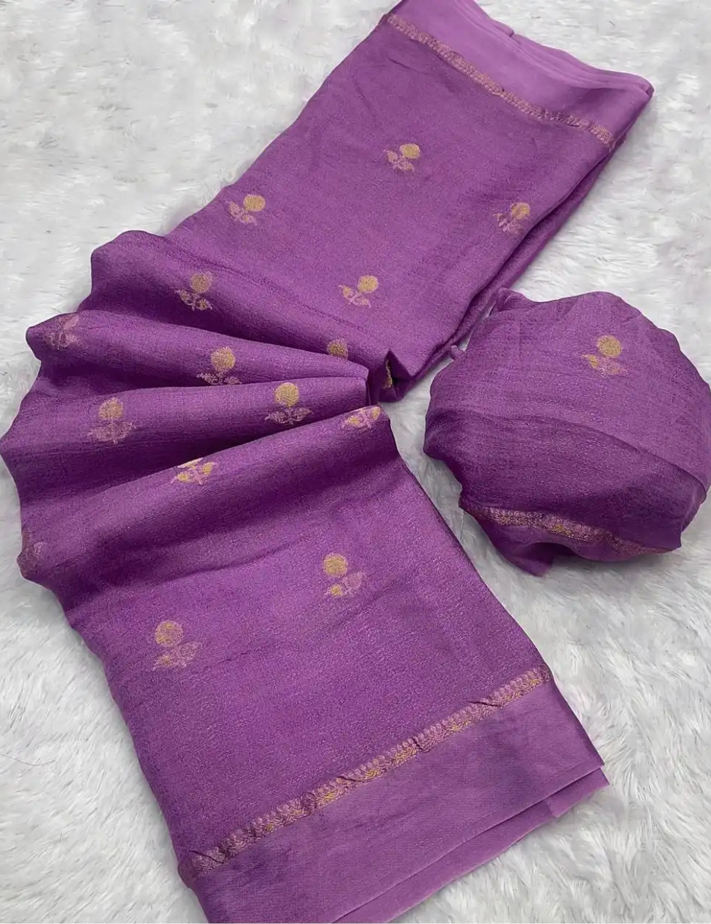 Pure Viscose Jute Khadi - Light Purple