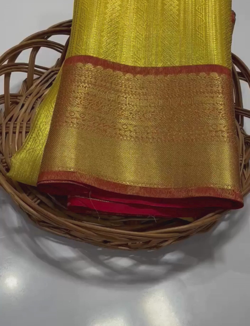 Sneha Inspried Gold Banarasi Tissue Silk Saree